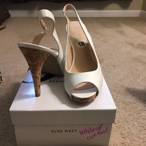 Nine West white pumps